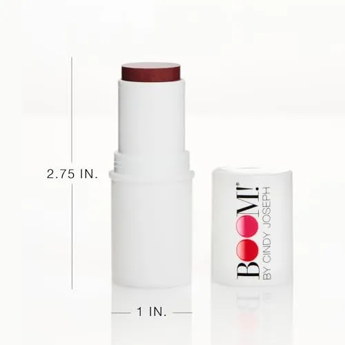 BOOM Beauty Boom Stick Berry: 3-in-1 Cream Blush Stick for Eyes, Lips & Cheek, Long-Wearing Blendable & Building Color Vegan Lipstick Pen for All Skin