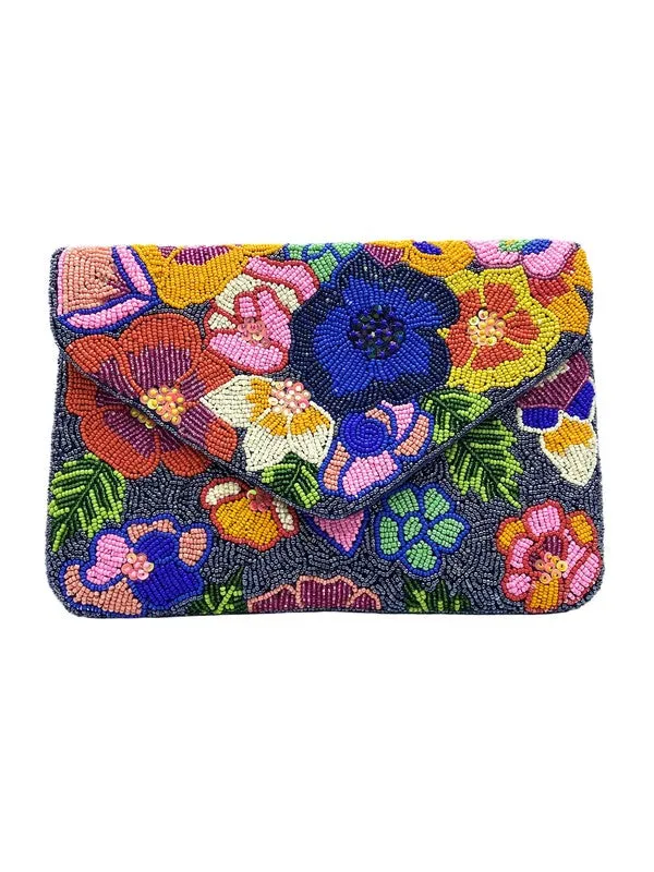 Botanical Garden Handmade Beaded Clutch