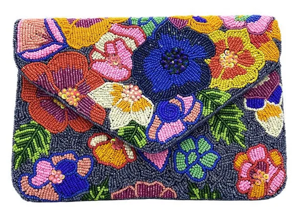 Botanical Garden Handmade Beaded Clutch