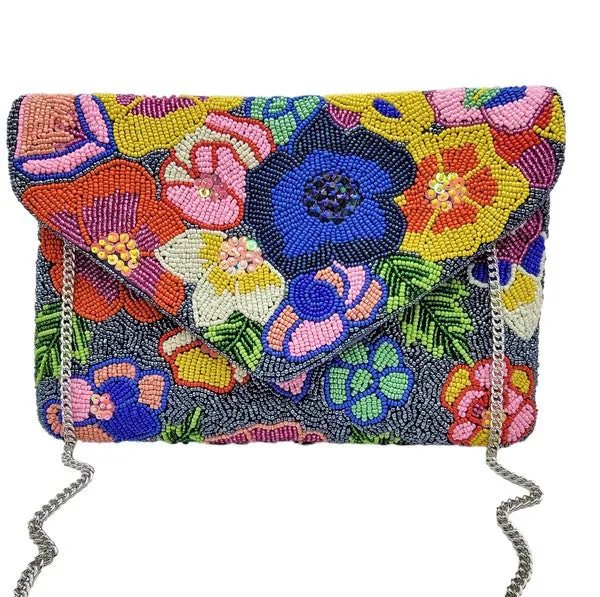 Botanical Garden Handmade Beaded Clutch