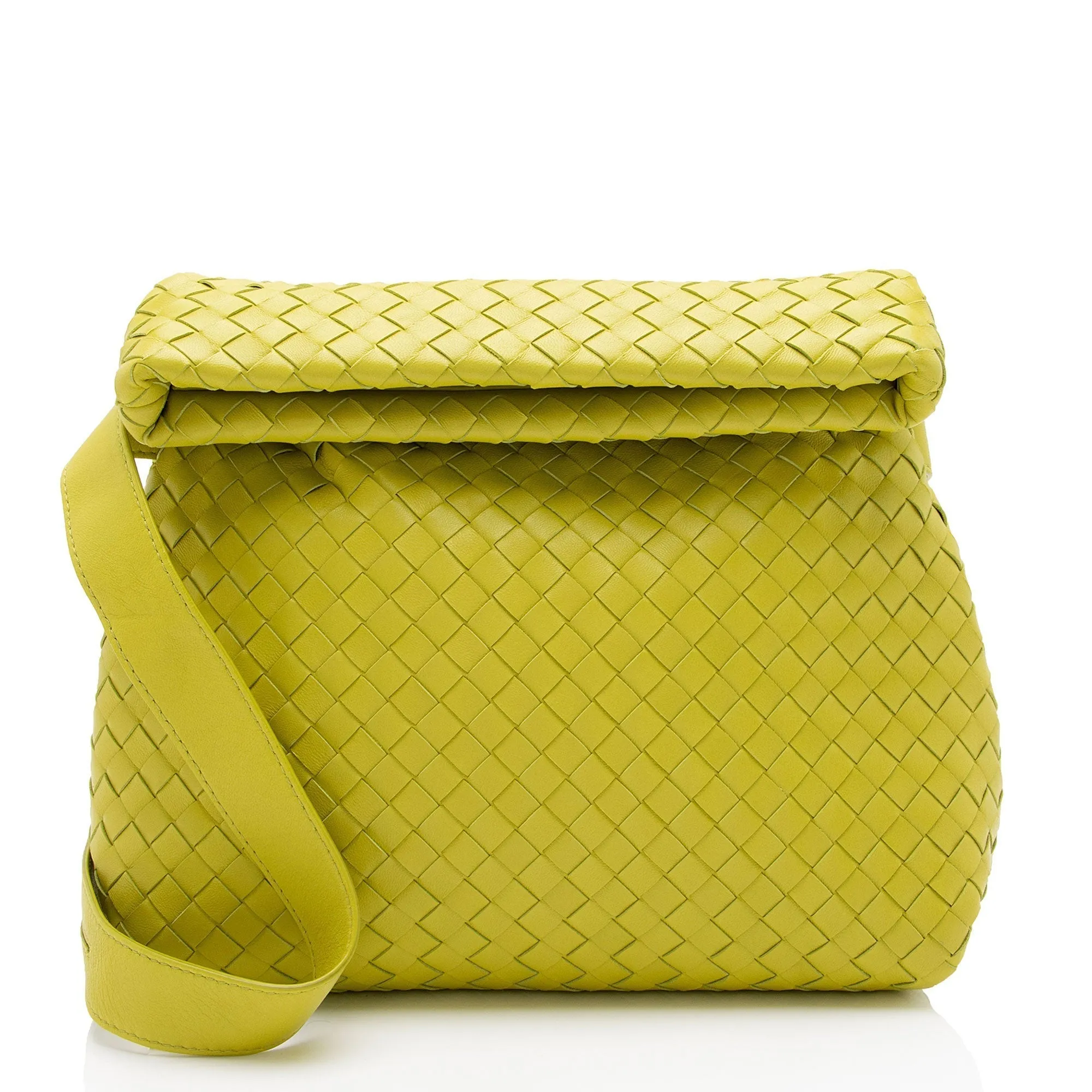 Bottega Veneta Intrecciato Nappa The Fold Crossbody Bag (SHF-FmTNDh)