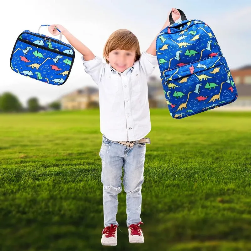 Boys Girls Preschool Backpack with Lunch Box Toddler Kindergarten School Bookbag Set for Age 3-9