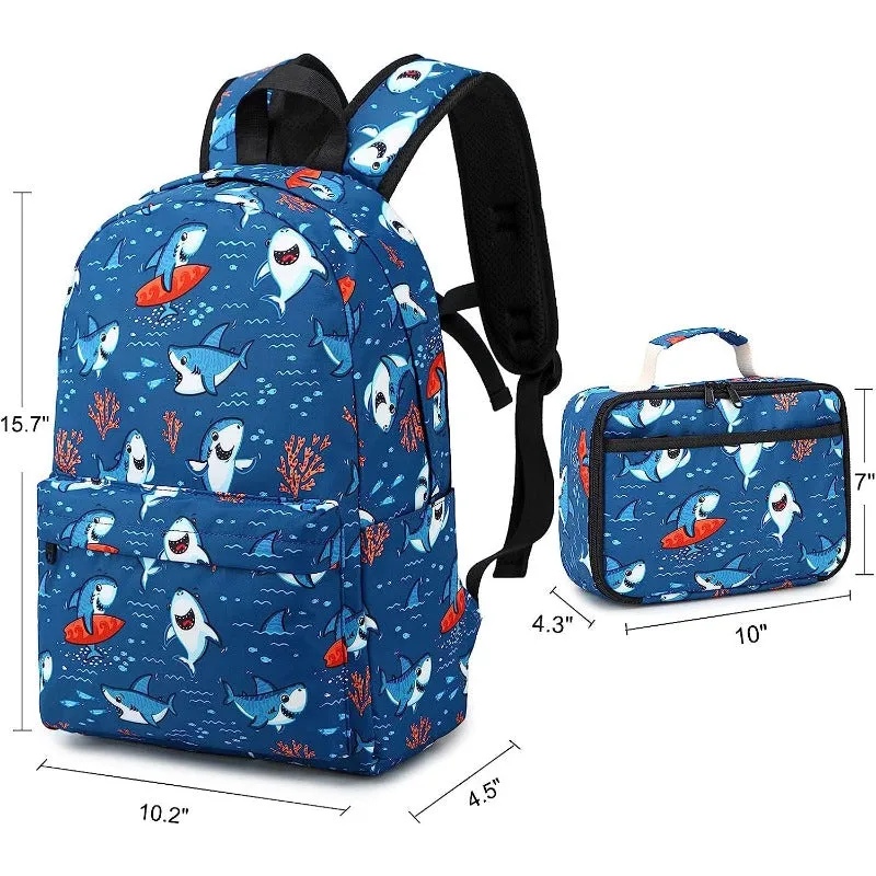 Boys Girls Preschool Backpack with Lunch Box Toddler Kindergarten School Bookbag Set for Age 3-9