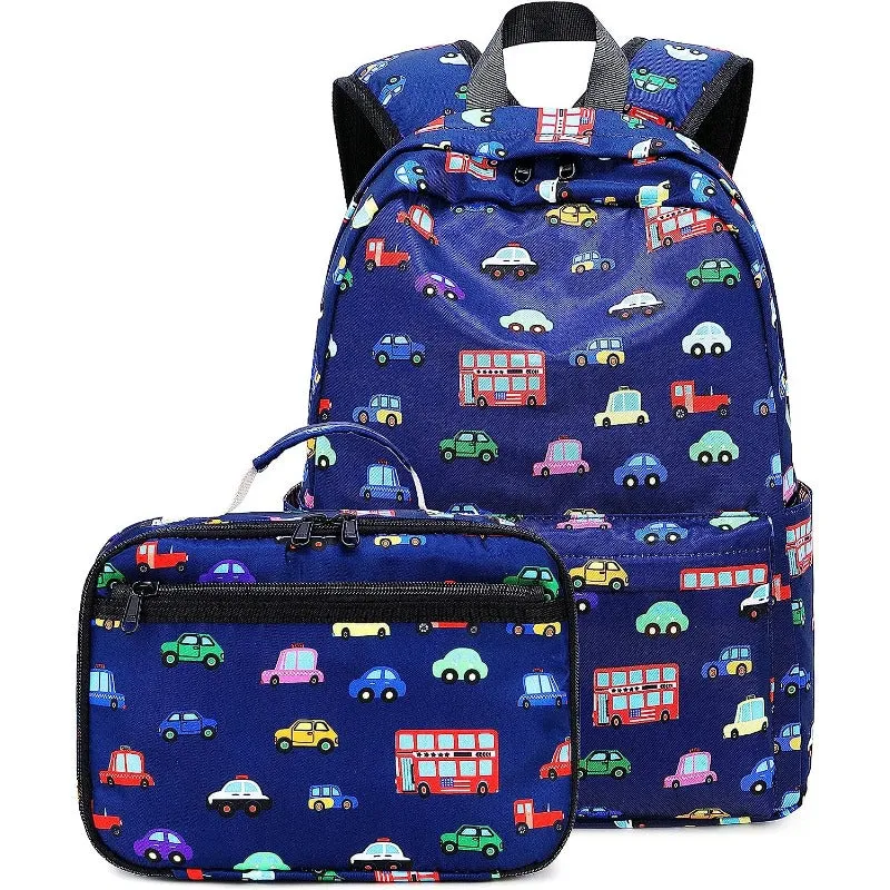 Boys Girls Preschool Backpack with Lunch Box Toddler Kindergarten School Bookbag Set for Age 3-9