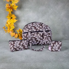 Bristlefront Everyday Tote Combo Brown with white Leaf Design