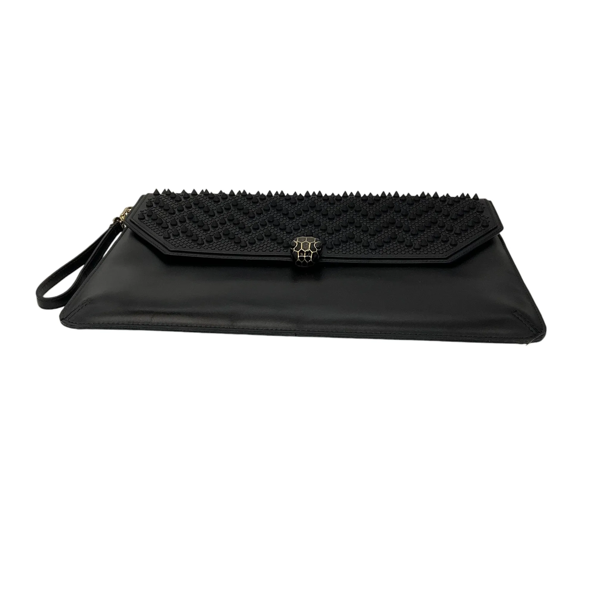 Bulgari x Nicholas Kirkwood Black Studded Leather Envelope Serpenti Forever Clutch Bag