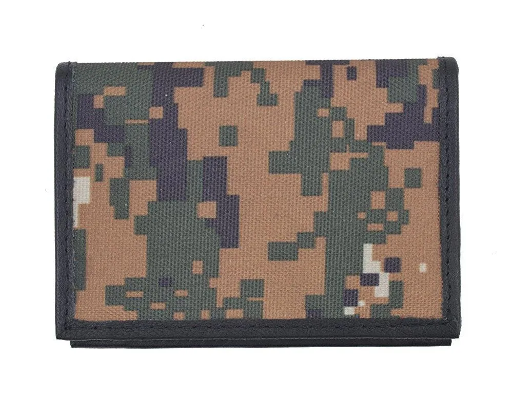 Camo RFID70/ Blocking Premium Leather Business Card Holder Expandable Camouflage