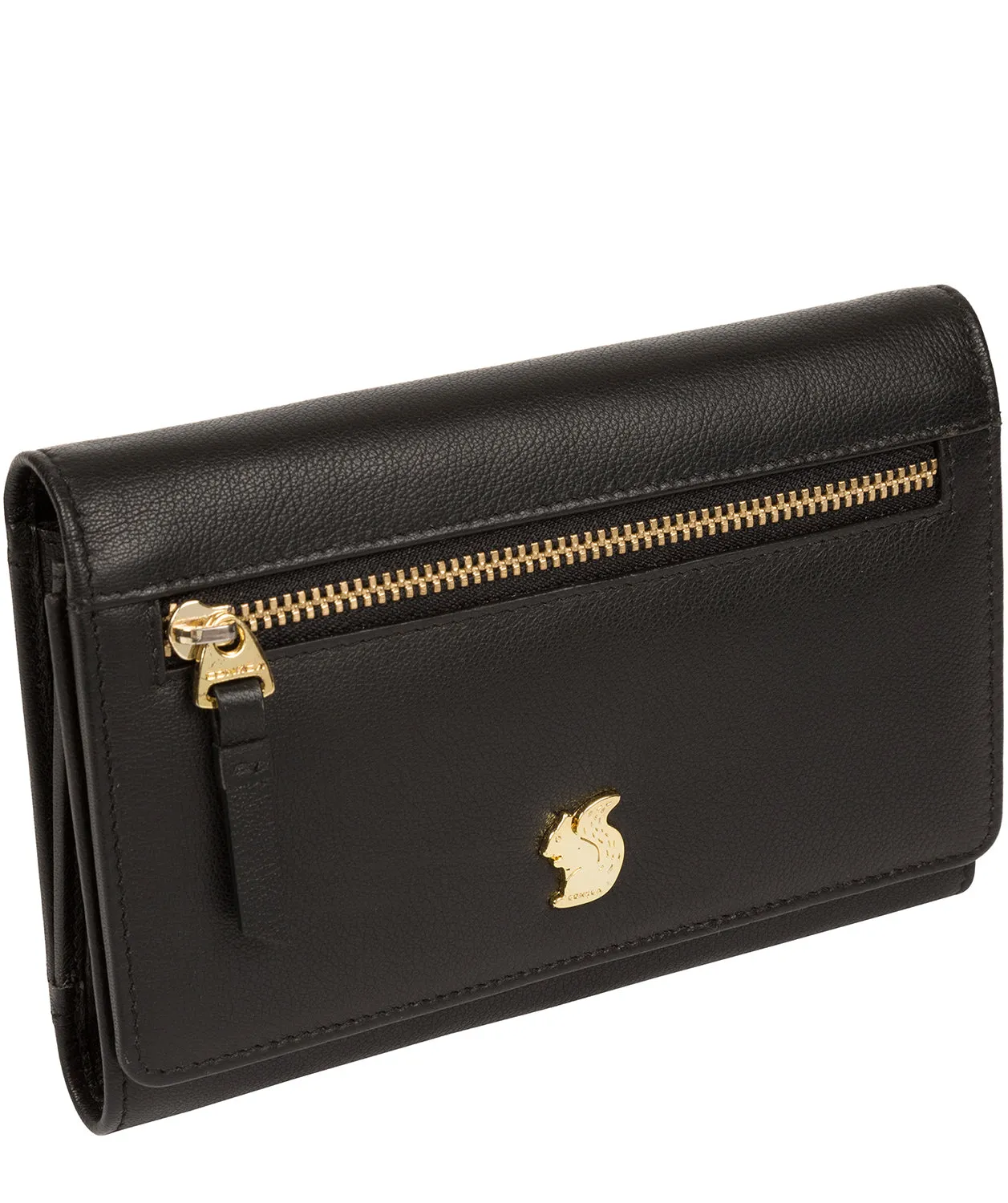 'Carey' Black Leather Purse