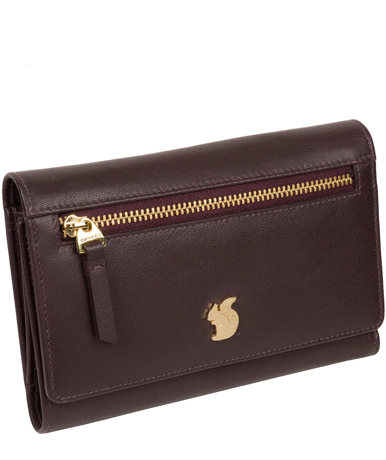 'Carey' Plum Leather Purse