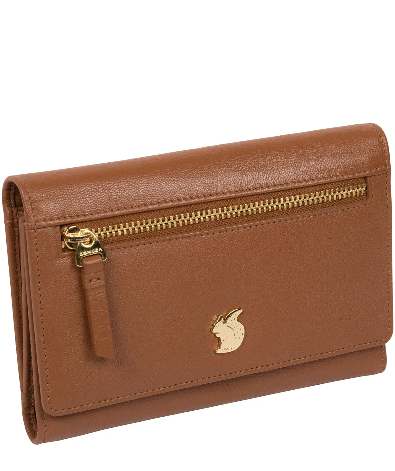 'Carey' Tan Leather Purse