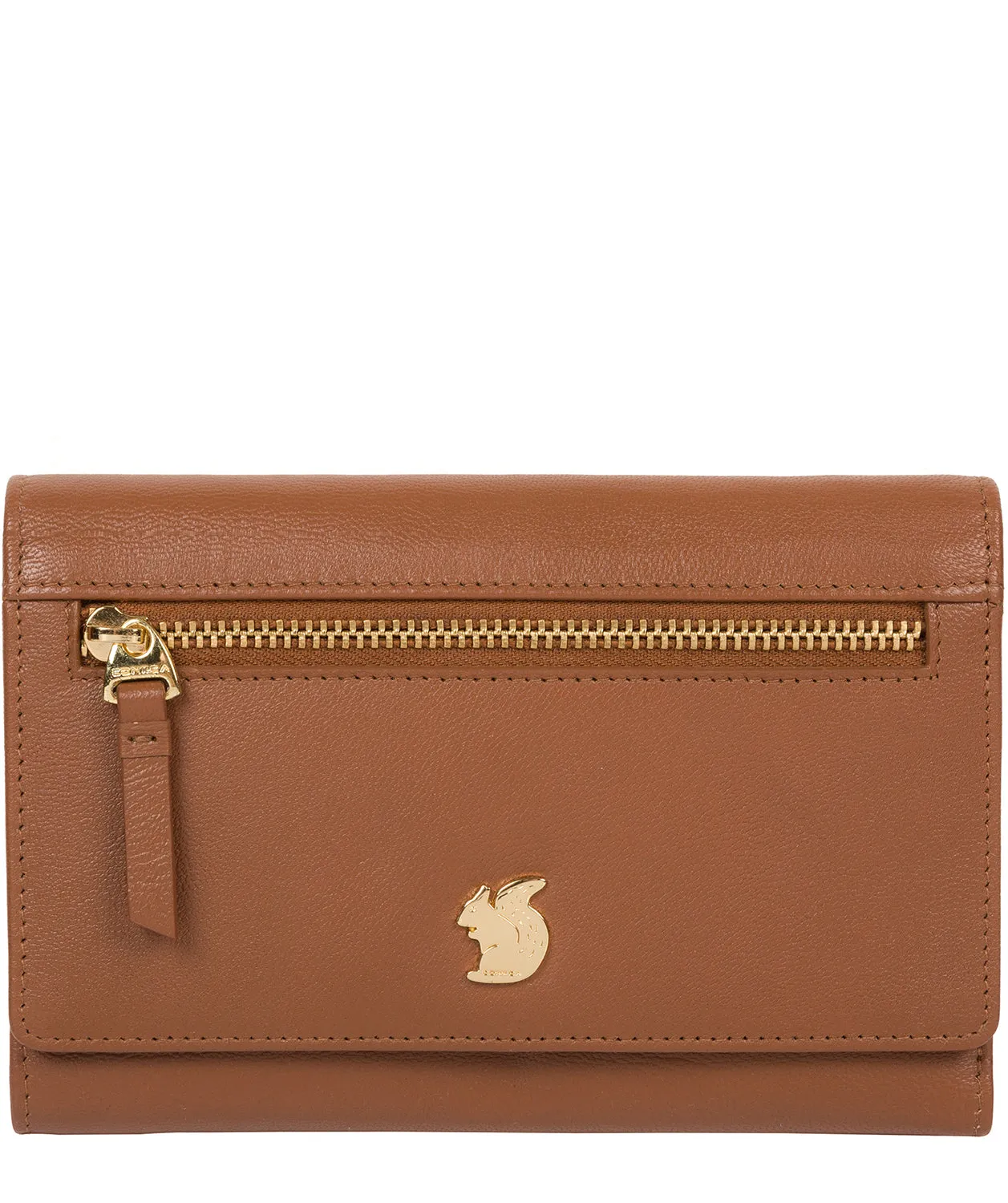 'Carey' Tan Leather Purse