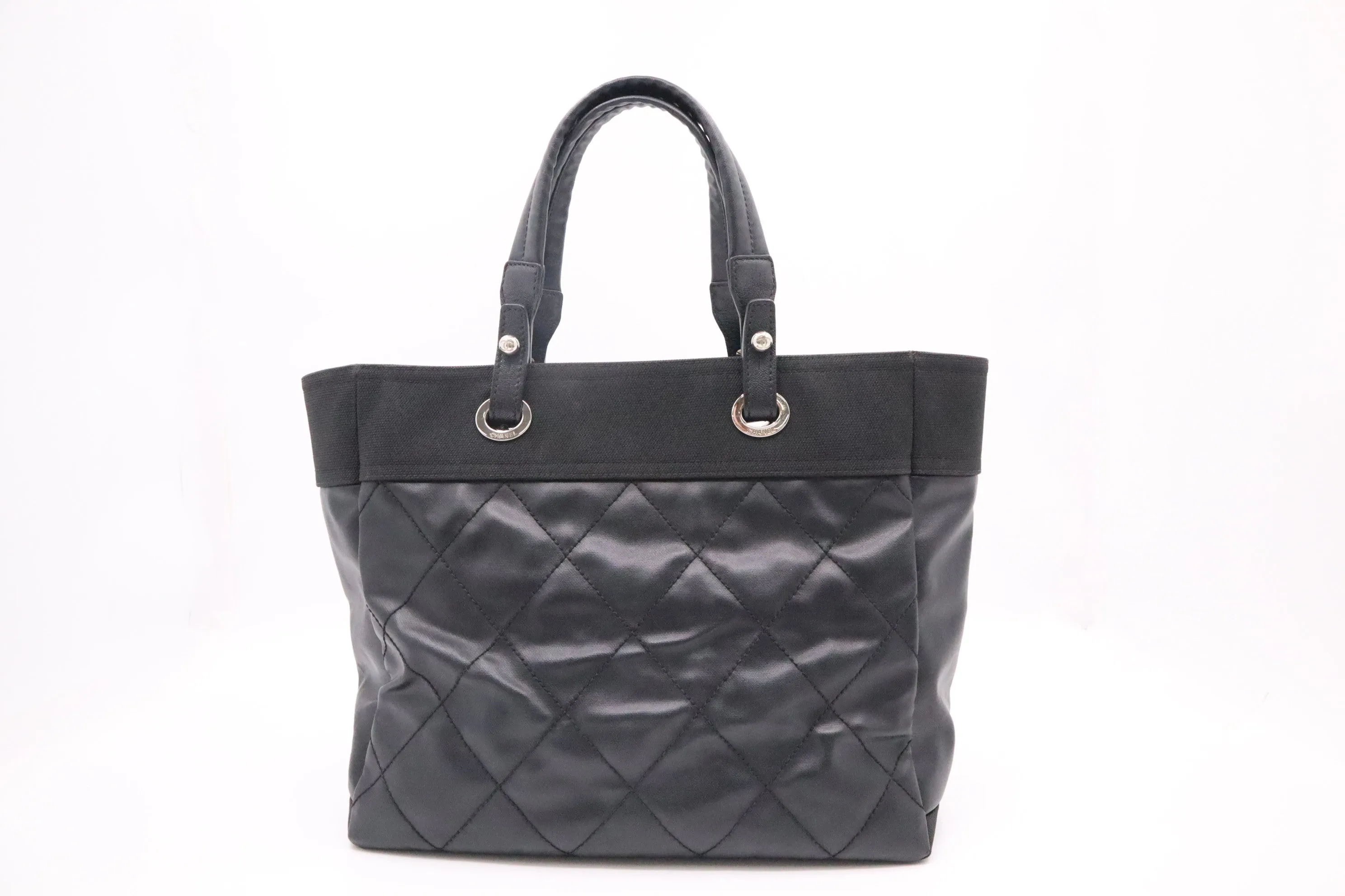 Chanel Paris Biarritz Tote Bag in Black Mattelassé Leather