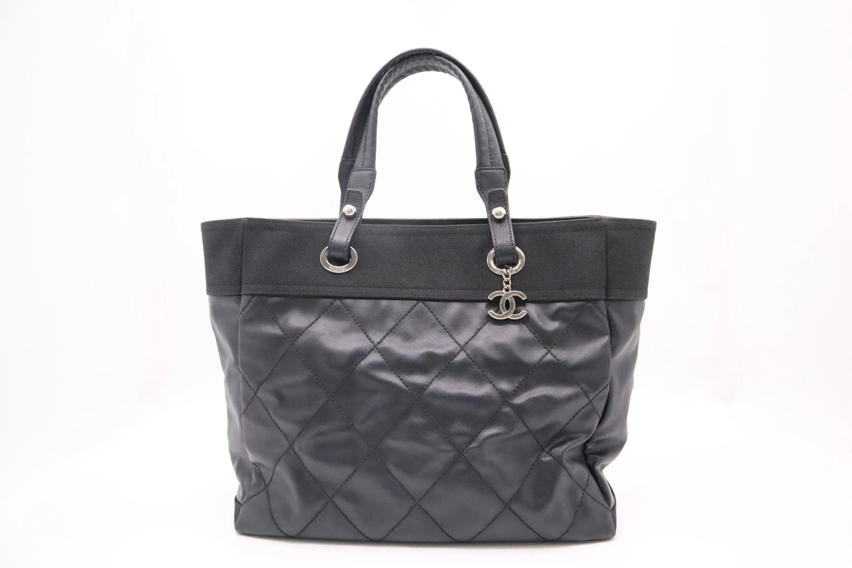 Chanel Paris Biarritz Tote Bag in Black Mattelassé Leather