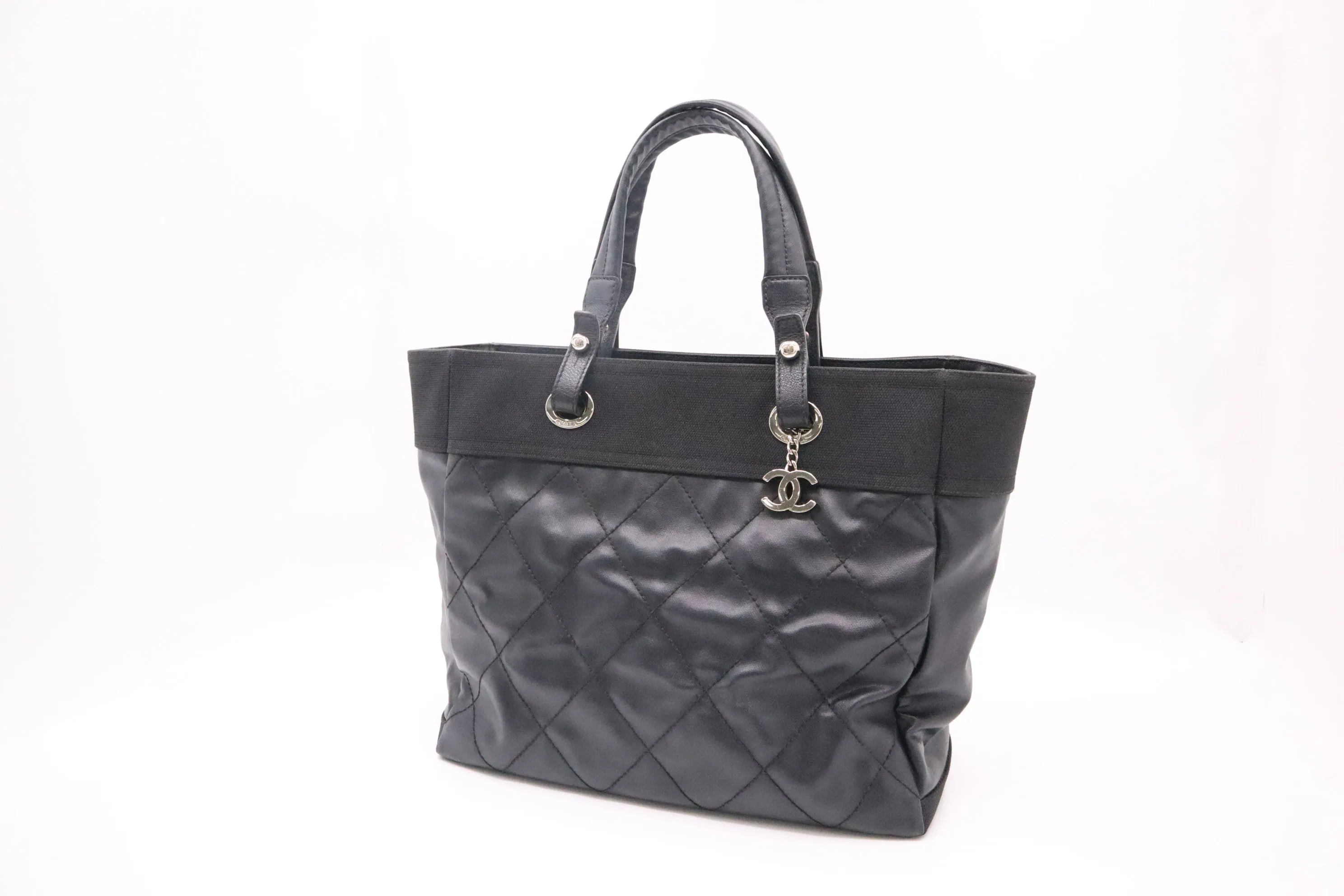 Chanel Paris Biarritz Tote Bag in Black Mattelassé Leather