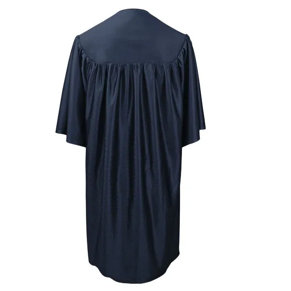 Child Shiny Navy Blue Graduation Cap & Gown - Preschool & Kindergarten