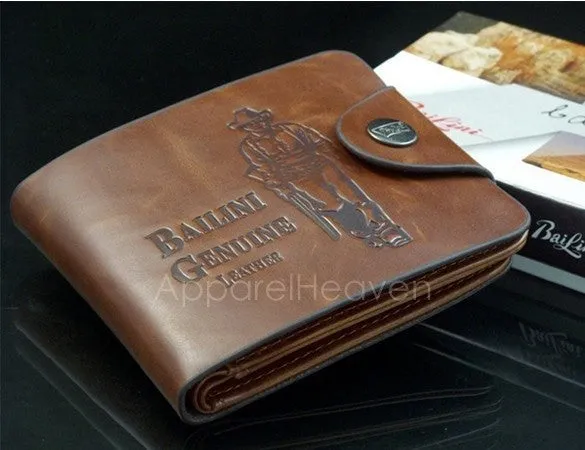 Classic Leather Pockets Credit/ID Cards Holder Wallet