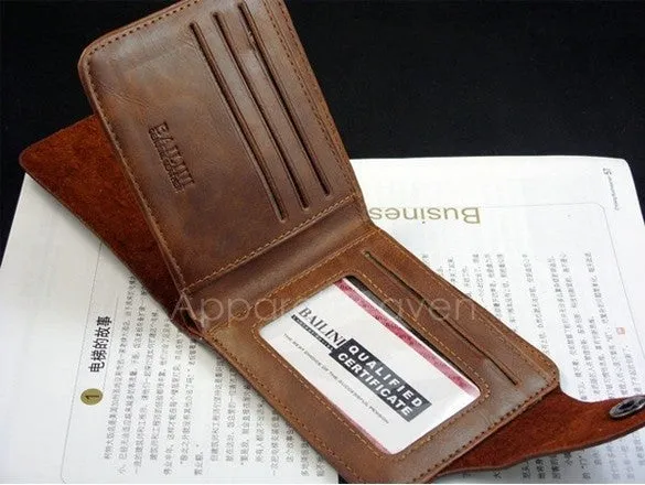 Classic Leather Pockets Credit/ID Cards Holder Wallet