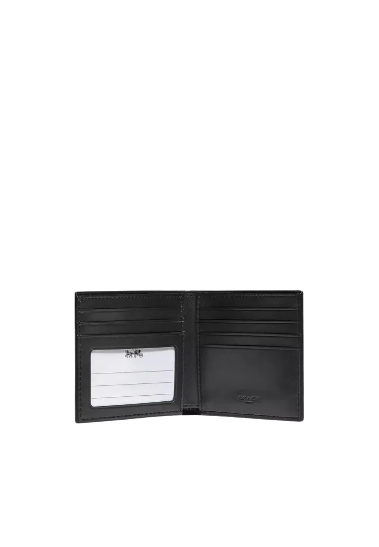 Coach ID Bill Wallet Signature PVC In Charcoal Black 66551