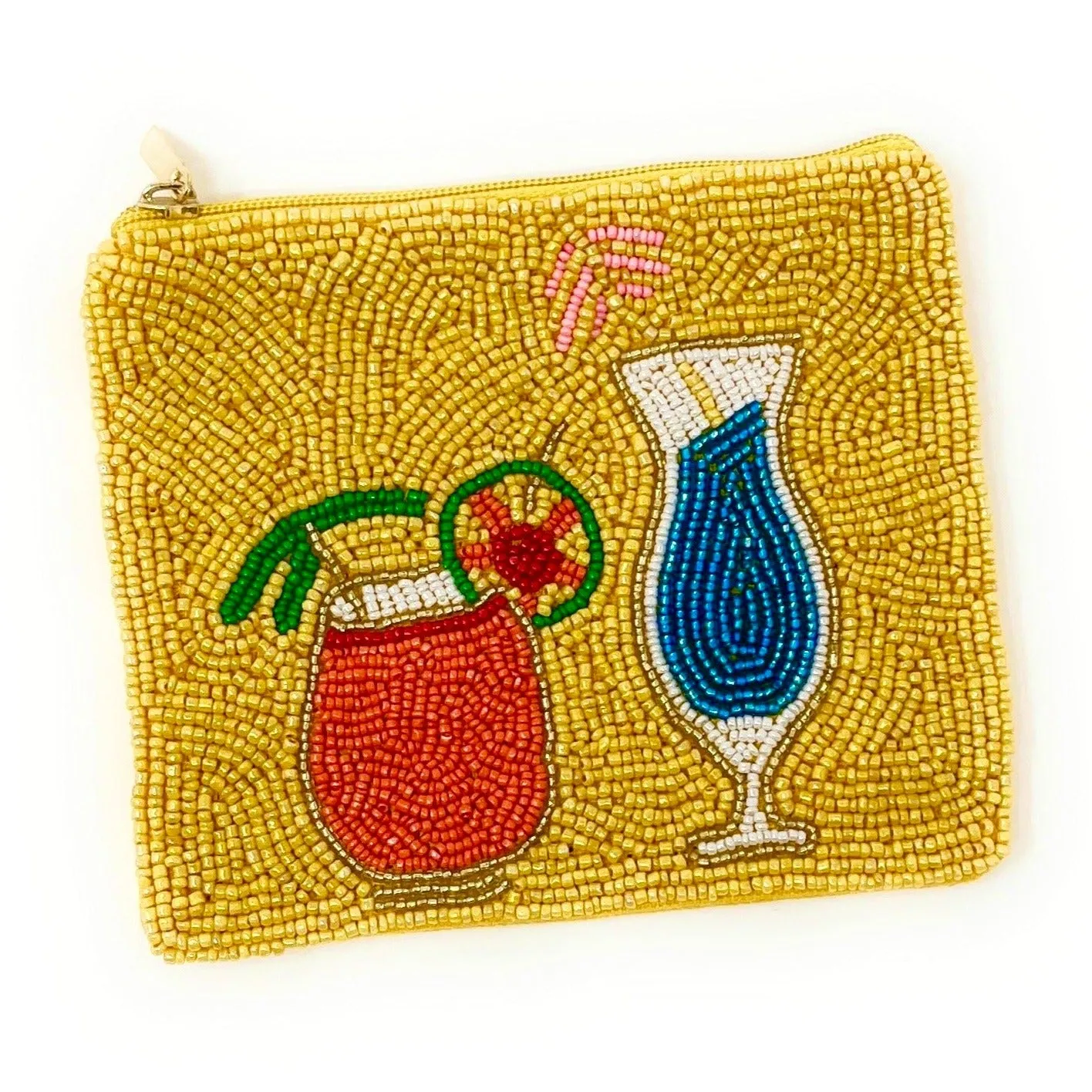 Cocktails Beaded Coin Purse