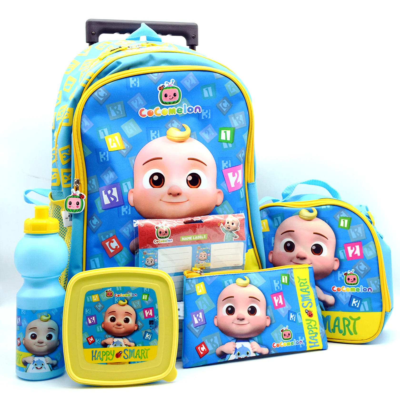 COCOMELON BACK TO SCHOOL TROLLEY BAG 6 IN 1 PROMOTION SET CMPR23-1