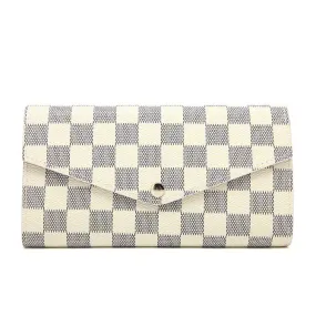 Cream grey check purse