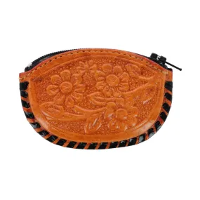 CTM® Women's Leather Embossed Coin Purse