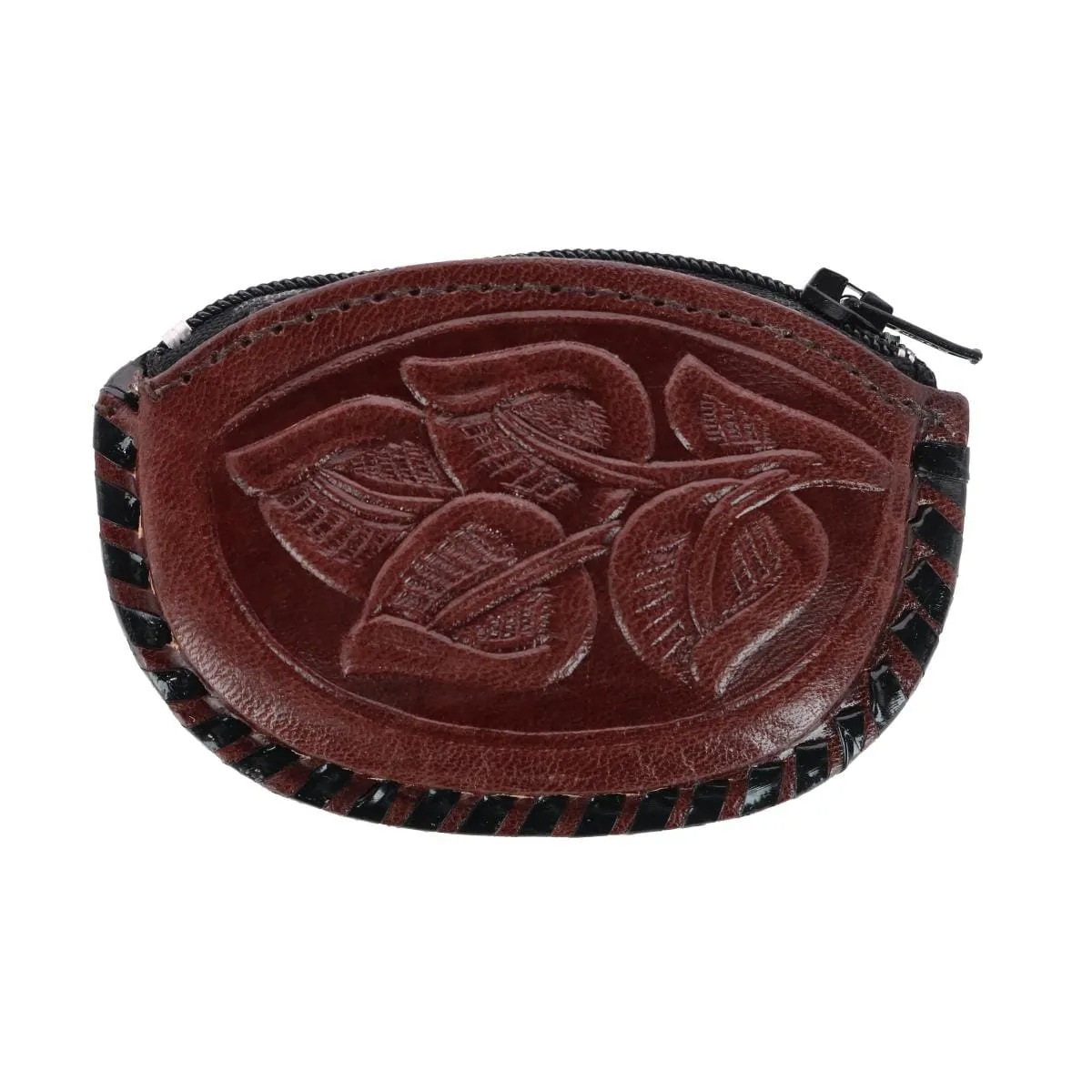 CTM® Women's Leather Embossed Coin Purse