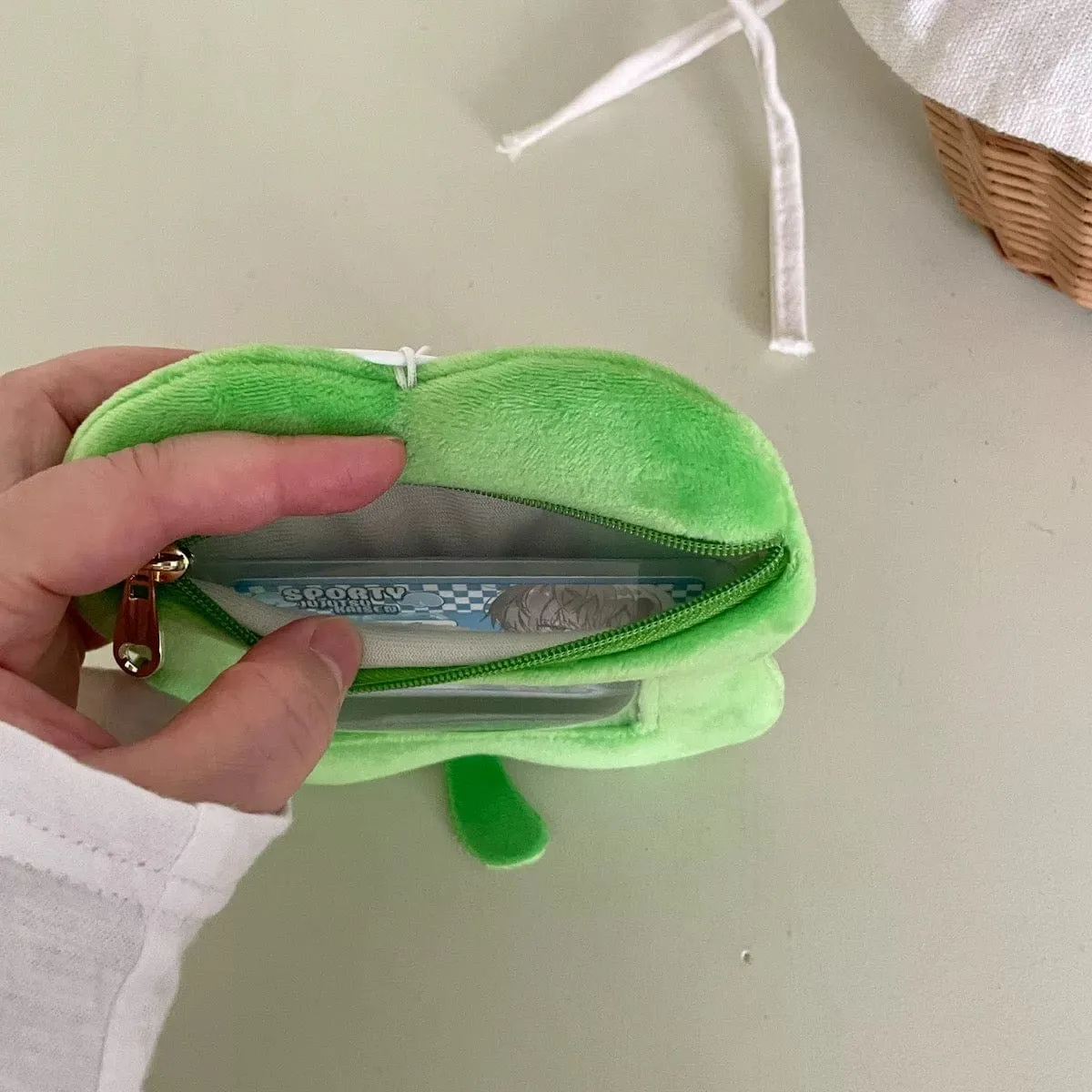 Cute Plush Coin Purse Transparent Keychain Bag