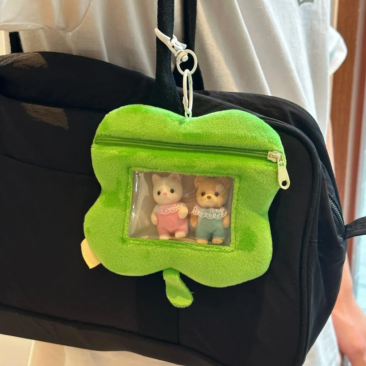 Cute Plush Coin Purse Transparent Keychain Bag