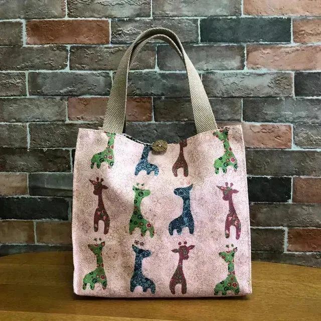 Cute Tote Bag Canvas Lunch Bag  for All Ages