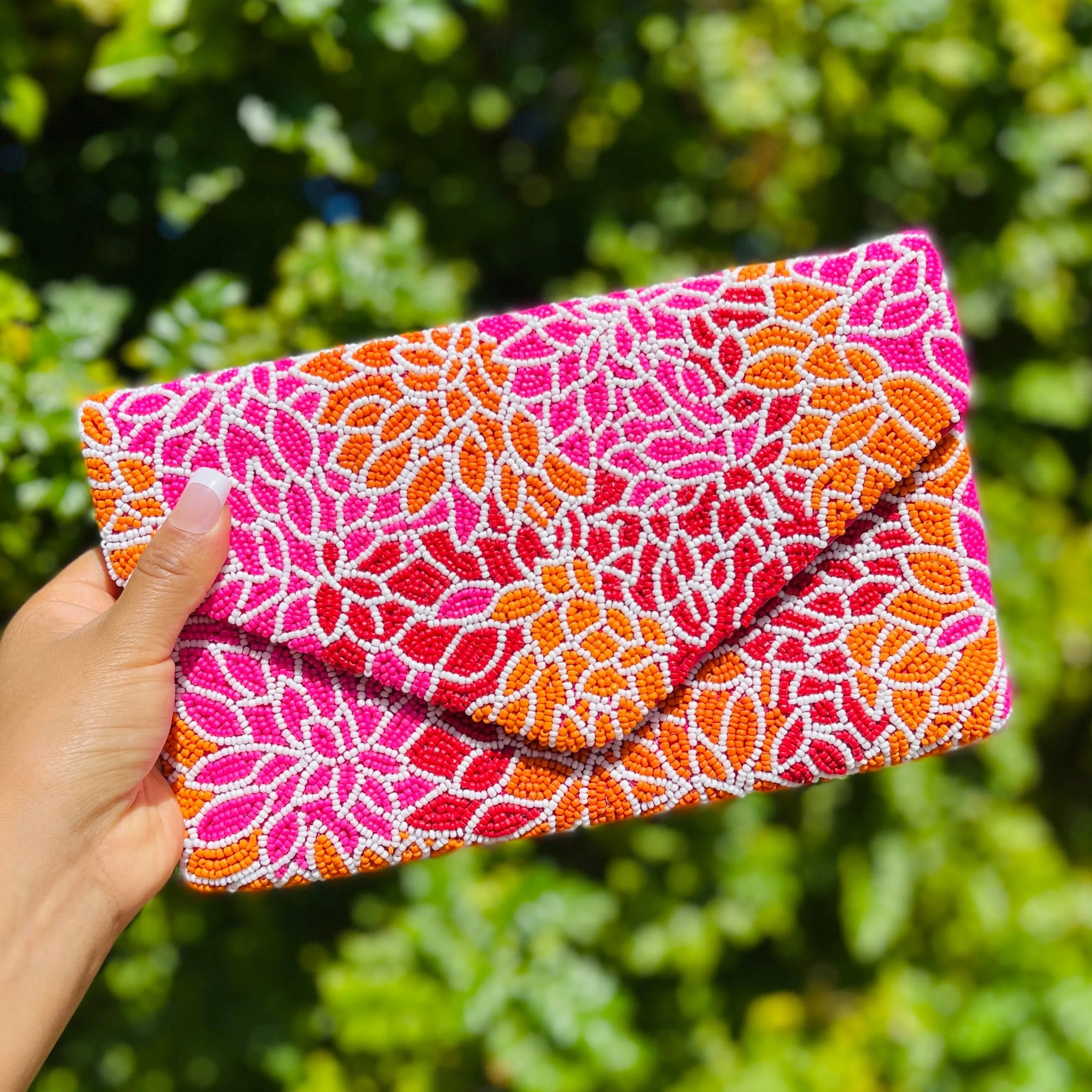 Dahlia Beaded Clutch Purse