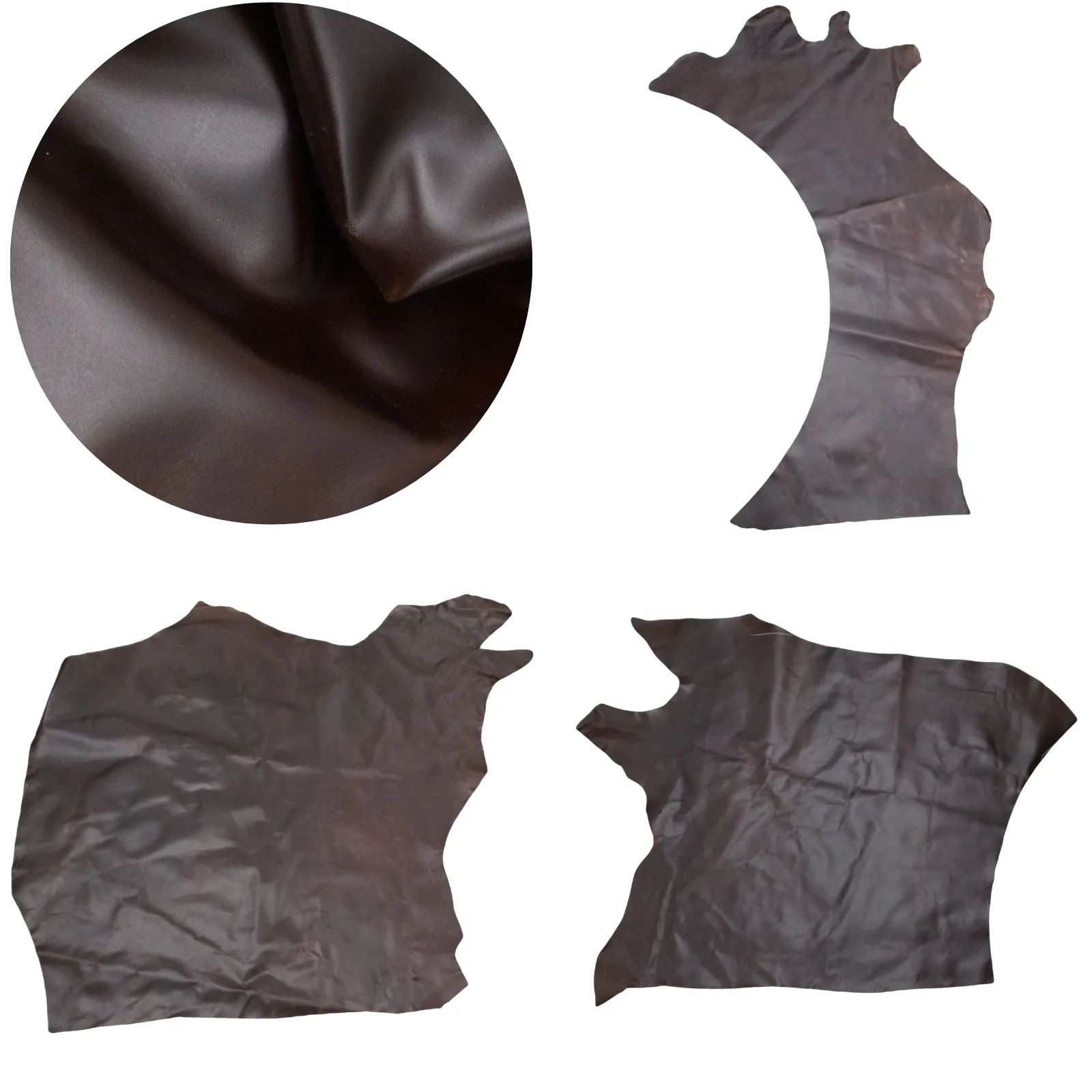 Dark Brown, 2-4 oz, 3-10 Sq Ft, Upholstery Cow Project Pieces