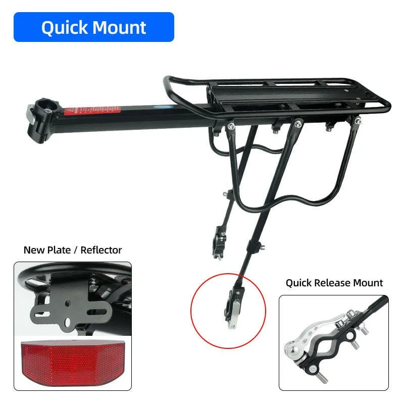 Deemount Bicycle Luggage Carrier Cargo Rear Rack Shelf Cycling Bag Stand Holder Trunk Fit 20-29'' Mtb &4.0''  Fat Bike