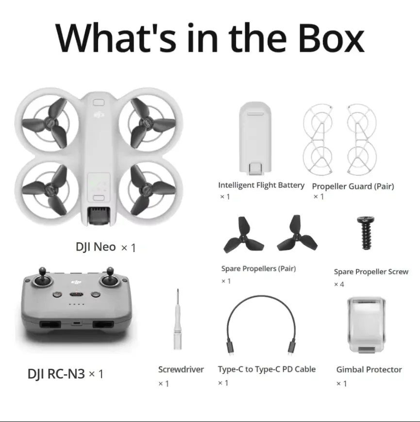 DJI NEO Drone Mini FPV Drone for DJI RC-N3 RC-N2 RC2 Goggles 3 RC Motion 3 orginal brand new in stock