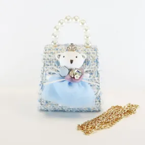 Doe a Dear Girls Blue Princess Bear Purse