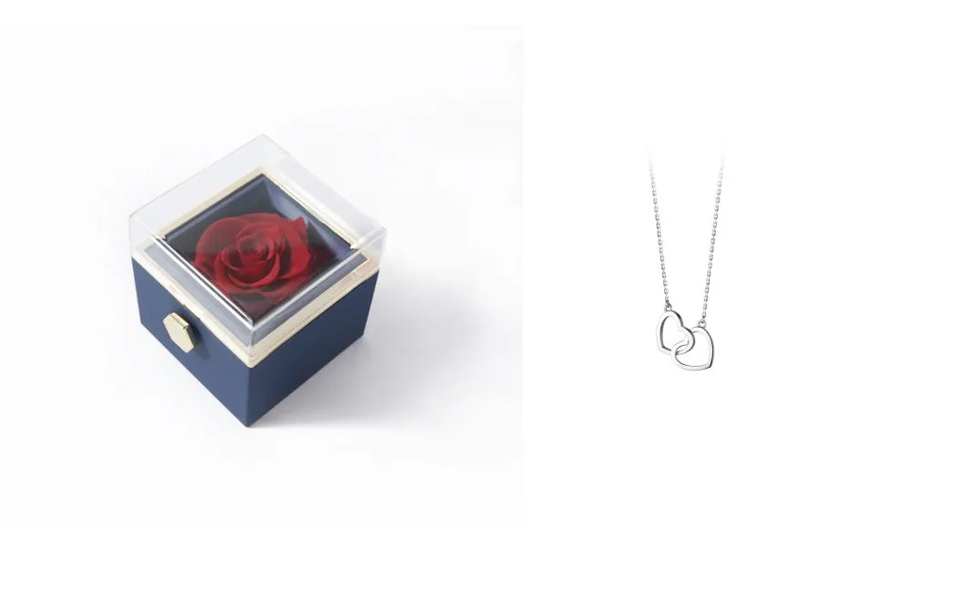 Elegant Acrylic Rotating Rose Jewelry Box – A Timeless Keepsake