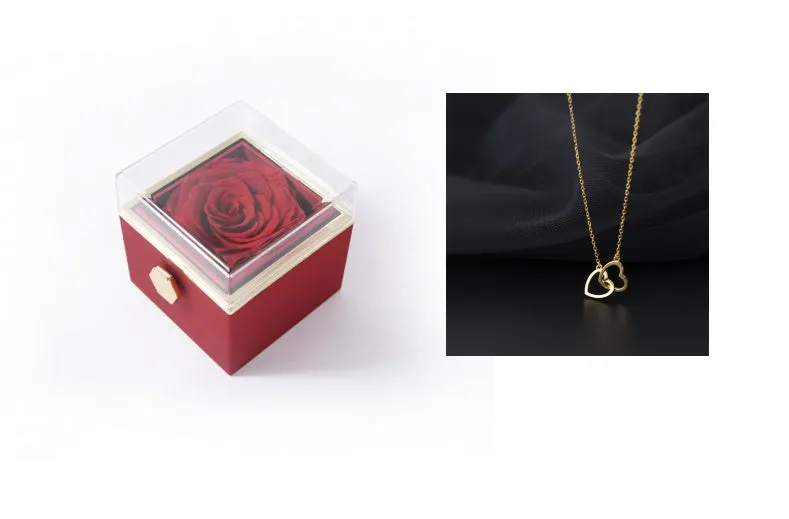 Elegant Acrylic Rotating Rose Jewelry Box – A Timeless Keepsake