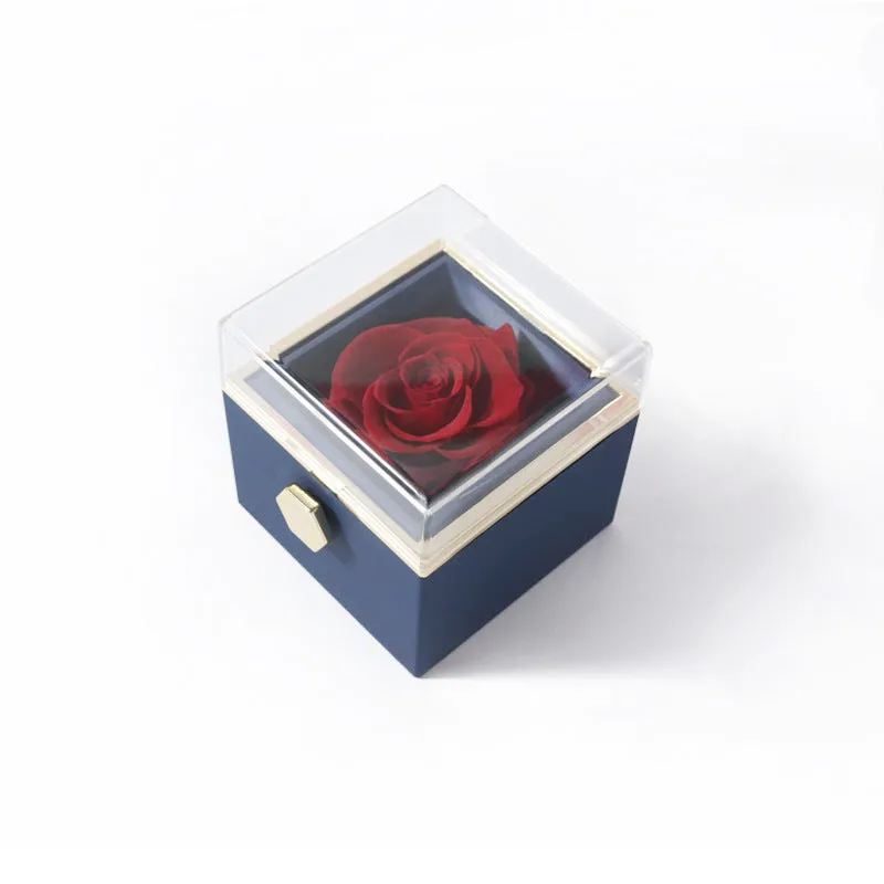 Elegant Acrylic Rotating Rose Jewelry Box – A Timeless Keepsake