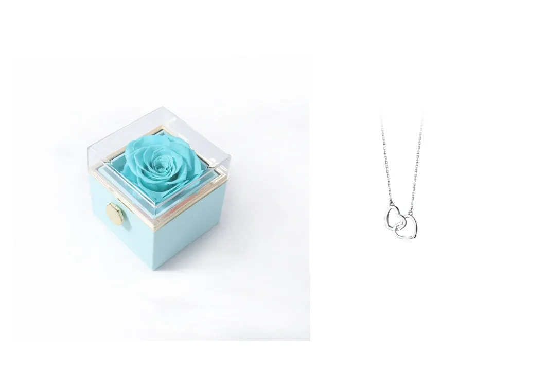 Elegant Acrylic Rotating Rose Jewelry Box – A Timeless Keepsake