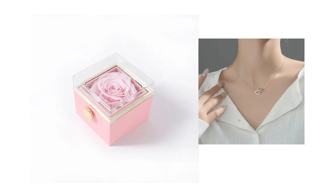 Elegant Acrylic Rotating Rose Jewelry Box – A Timeless Keepsake