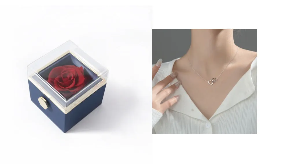 Elegant Acrylic Rotating Rose Jewelry Box – A Timeless Keepsake