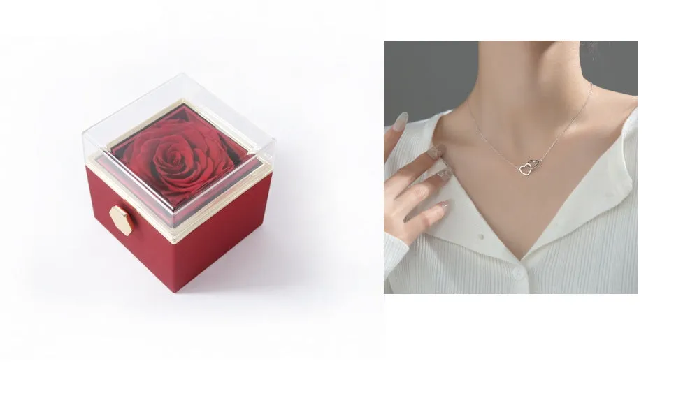 Elegant Acrylic Rotating Rose Jewelry Box – A Timeless Keepsake