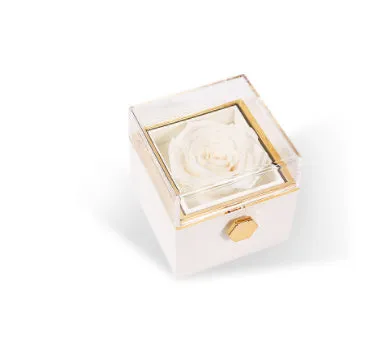 Elegant Acrylic Rotating Rose Jewelry Box – A Timeless Keepsake