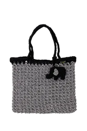 ELEPH MESH CROCHET BAG MULTI - L : Black