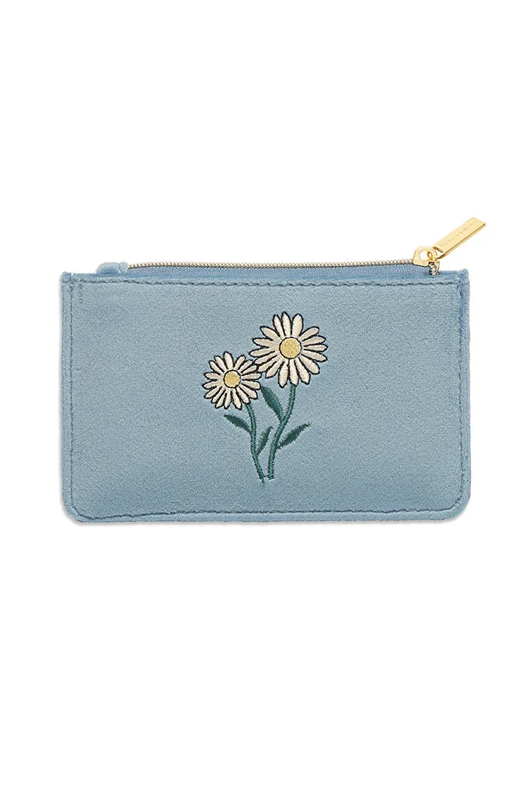 Embroidered Daisy Card Purse