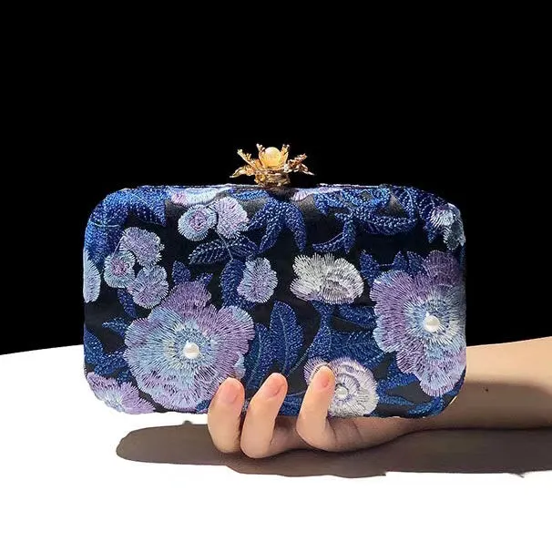 Embroidered Evening Bag, Prom Clutch, Bridal Handmade Clutch-i7bags