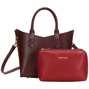 Every Other Twin Strap Medium Grab Bag - Burgundy