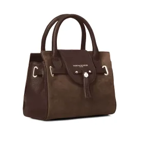 Fairfax & Favor Mini Windsor Handbag - Chocolate Suede