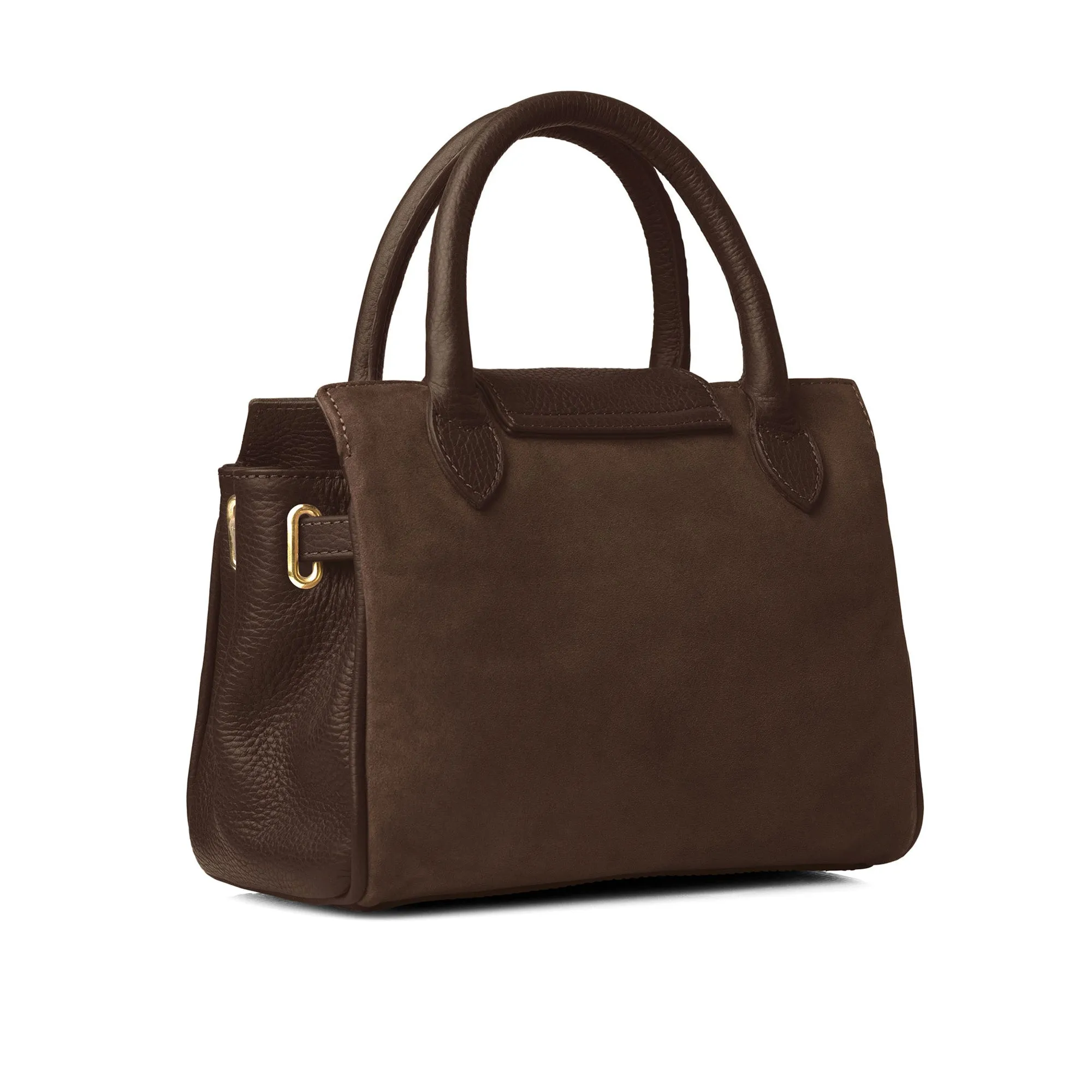 Fairfax & Favor Mini Windsor Handbag - Chocolate Suede