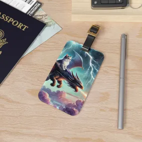 Fantasy Cat Dragon Rider - Luggage Tag - Travel Gift